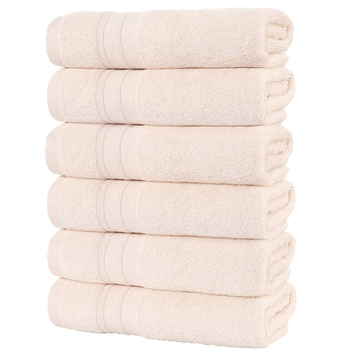 6 PCS Pure Cotton Face Towel Super Absorbent Large Soft 30" x 14" - Anna's Linens