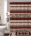 18 Pcs Shower Curtain Embroidery Bath Mat Contour Rug Towel Set - Anna's Linens Store