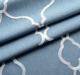 Moroccan Embroidered Semi Sheer Curtains Faux Linen Grommet Curtain Set for Bedroom 52 x 95 Inch, Dusty Blue - Anna's Linens Store