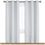 Set of 2 Blackout Window Curtains and Drapes for Kitchen Window Treatment Thermal Insulated Solid Grommet Blackout Drapery Panels