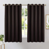 Set of 2 Blackout Window Curtains and Drapes for Kitchen Window Treatment Thermal Insulated Solid Grommet Blackout Drapery Panels