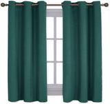 Set of 2 Blackout Window Curtains and Drapes for Kitchen Window Treatment Thermal Insulated Solid Grommet Blackout Drapery Panels
