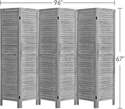 4 Panel 5.6 Ft Tall Wood Room Divider Partition Wall - Anna's Linens Store