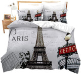 Duvet Cover Set Soft London Themed Comforter Cover Set 3 Pieces - Anna's Linens Store