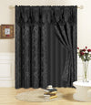 6 Piece Drape Set with Attached Valance and Sheer with 2 Tie Backs