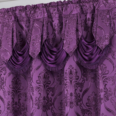 6 Piece Drape Set with Attached Valance and Sheer with 2 Tie Backs