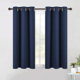 Set of 2 Blackout Window Curtains and Drapes for Kitchen Window Treatment Thermal Insulated Solid Grommet Blackout Drapery Panels