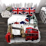 Duvet Cover Set Soft London Themed Comforter Cover Set 3 Pieces - Anna's Linens Store