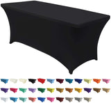 Spandex Tablecloths for 4 ft Table Fitted Stretch Table Cover Polyester Table Cover Topper - Anna's Linens Store