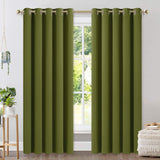 Set of 2 Blackout Window Curtain Treatment Thermal Insulated Grommet Blackout Drapery Panels