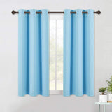 Set of 2 Blackout Window Curtains and Drapes for Kitchen Window Treatment Thermal Insulated Solid Grommet Blackout Drapery Panels