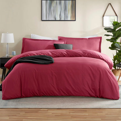 Egyptian Cotton Comforter Cover Set with Button Closure Fitted Sheet - Anna's Linens Store