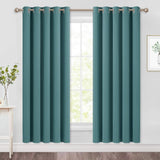 Set of 2 Blackout Window Curtains and Drapes for Kitchen Window Treatment Thermal Insulated Solid Grommet Blackout Drapery Panels