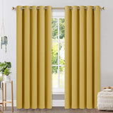 Set of 2 Blackout Window Curtains and Drapes for Kitchen Window Treatment Thermal Insulated Solid Grommet Blackout Drapery Panels