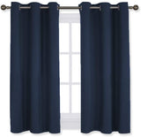 Set of 2 Blackout Window Curtain Treatment Thermal Insulated Grommet Blackout Drapery Panels