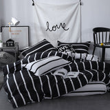 Monochromatic Stripes Duvet Bedding Set King Size - Anna's Linens Store