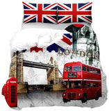 Duvet Cover Set Soft London Themed Comforter Cover Set 3 Pieces - Anna's Linens Store