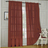 Window Curtains 2-Piece Sheer Panel with 2 inch Rod Pocket - Anna's Linens Store