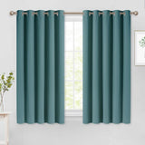 Set of 2 Blackout Window Curtains and Drapes for Kitchen Window Treatment Thermal Insulated Solid Grommet Blackout Drapery Panels