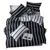 Monochromatic Stripes Duvet Bedding Set King Size - Anna's Linens Store