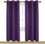 Set of 2 Blackout Window Curtains and Drapes for Kitchen Window Treatment Thermal Insulated Solid Grommet Blackout Drapery Panels