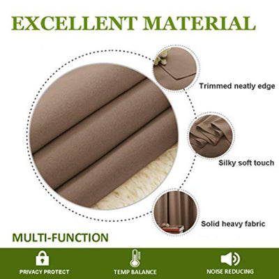 Set of 2 Blackout Window Curtain Treatment Thermal Insulated Drapery Panels - Anna's Linens Store