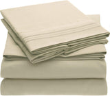 Ensemble de draps hypoallergéniques en microfibre brossée 4 pièces