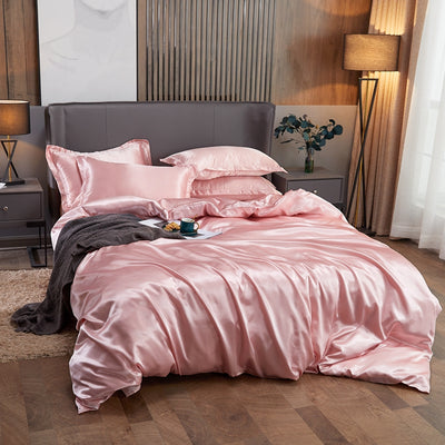 Bedding Set Solid Color Luxury Bedding Kit Rayon Satin Duvet Cover Set Twin Queen King Size Bed Set 2pcs/3pcs/4pcs - Bedding Set - Anna's Linens Store