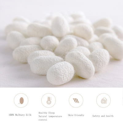 100% Silk Fitted Sheet White Solid Color Pillowcases Elastic Band - Anna's Linens Store