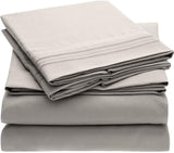 Ensemble de draps hypoallergéniques en microfibre brossée 4 pièces