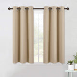 Set of 2 Blackout Window Curtains and Drapes for Kitchen Window Treatment Thermal Insulated Solid Grommet Blackout Drapery Panels