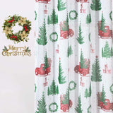 Christmas Faux Linen Sheer Curtains Light Filtering Grommet. Set of 2 Panels - Anna's Linens Store