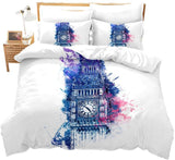 Duvet Cover Set Soft London Themed Comforter Cover Set 3 Pieces - Anna's Linens Store