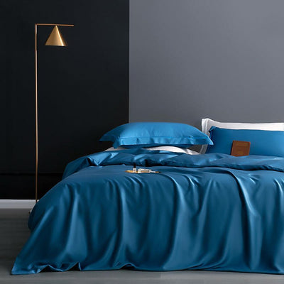 Beauty 25 Momme Mulberry Silk Flat/Fitted Sheet Duvet Cover Set