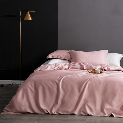 Beauty 25 Momme Mulberry Silk Flat/Fitted Sheet Duvet Cover Set