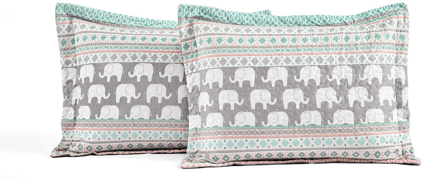 Elephant Stripe 6 pcs Day Bed Bedding Set Bed Skirt Pillow Shams Cases