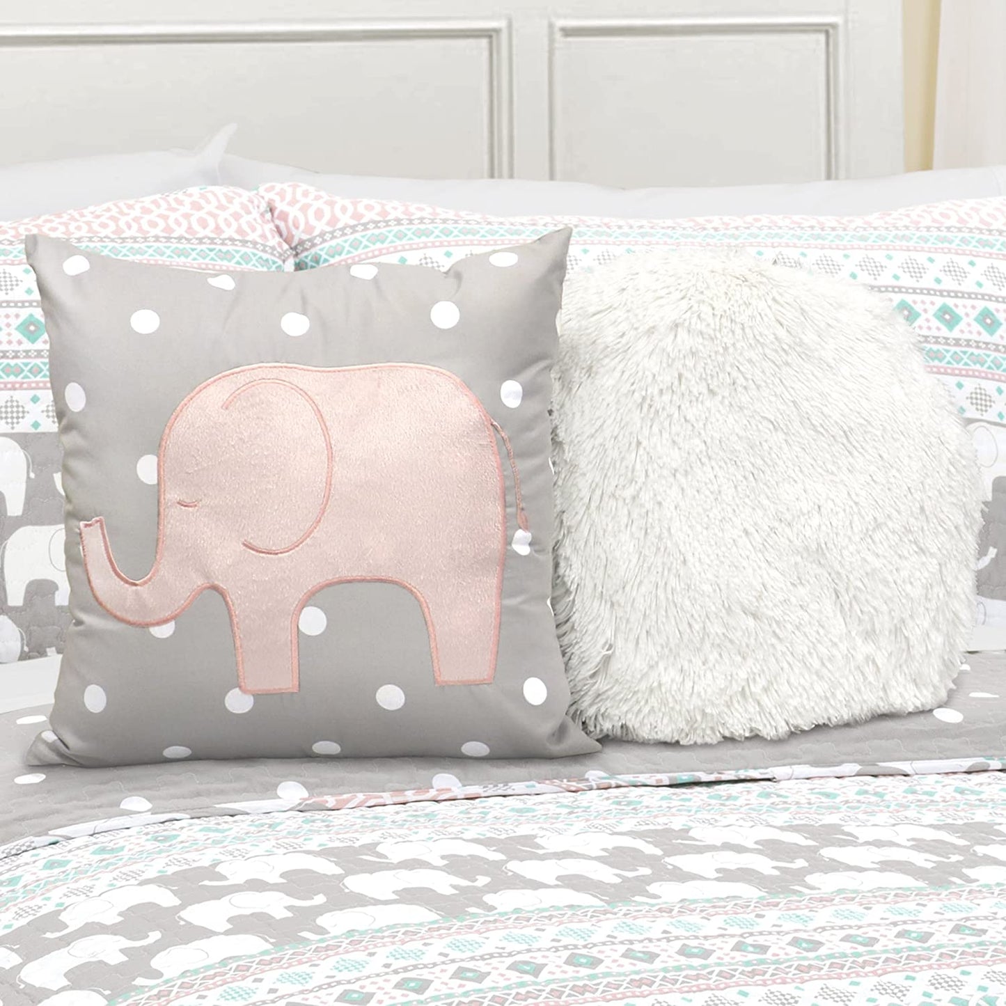 Elephant Stripe 6 pcs Day Bed Bedding Set Bed Skirt Pillow Shams Cases