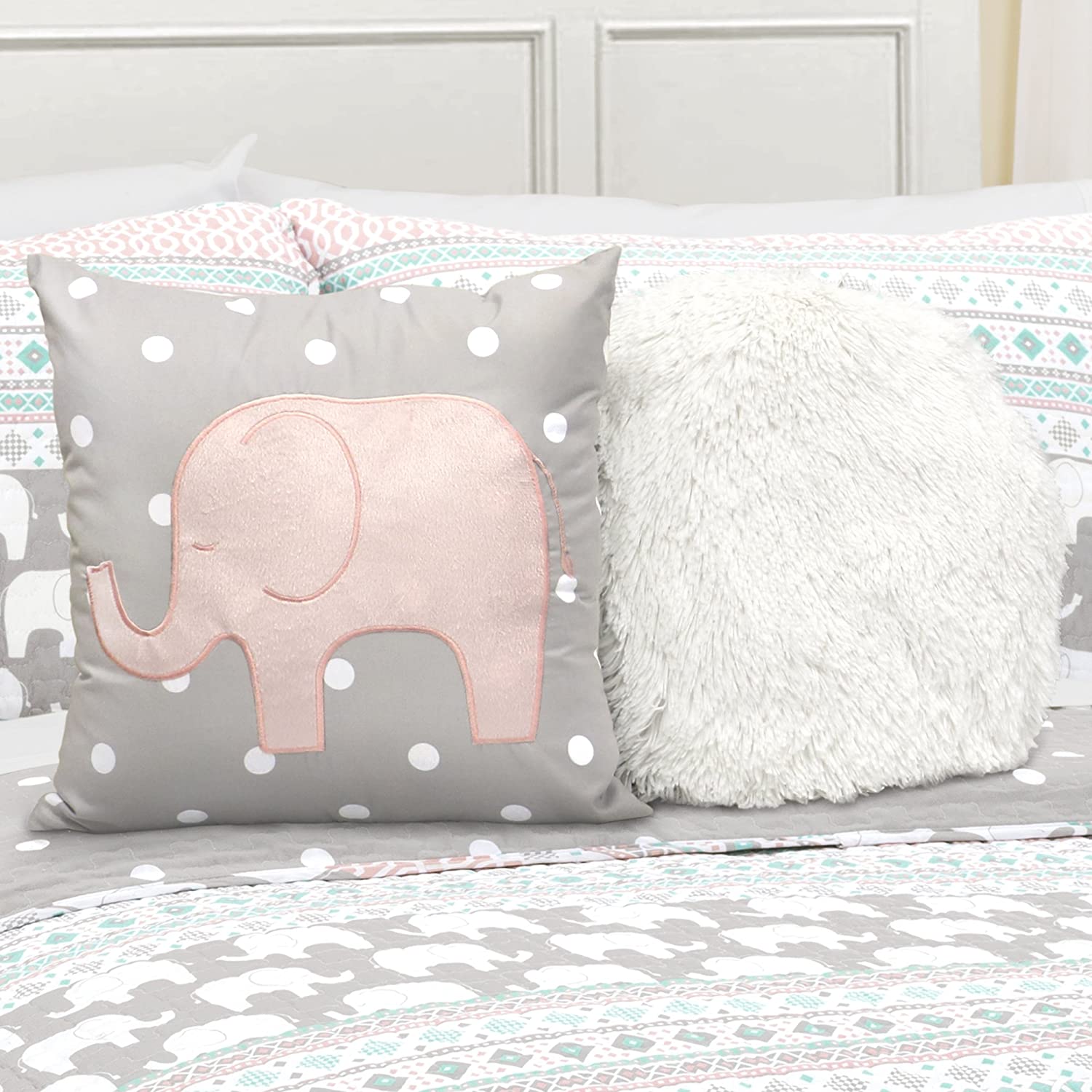 Elephant Stripe 6 pcs Day Bed Bedding Set Bed Skirt Pillow Shams Cases