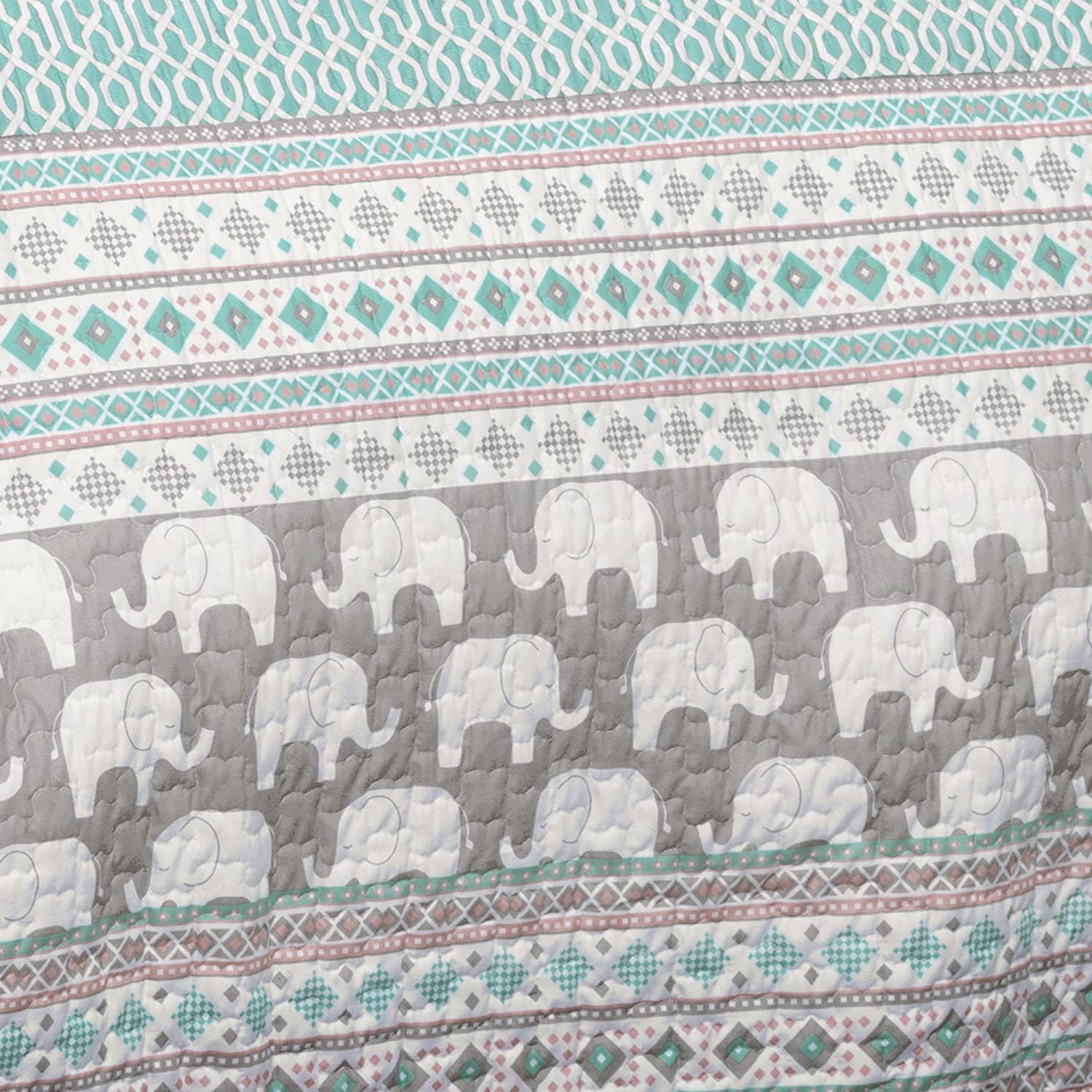 Elephant Stripe 6 pcs Day Bed Bedding Set Bed Skirt Pillow Shams Cases