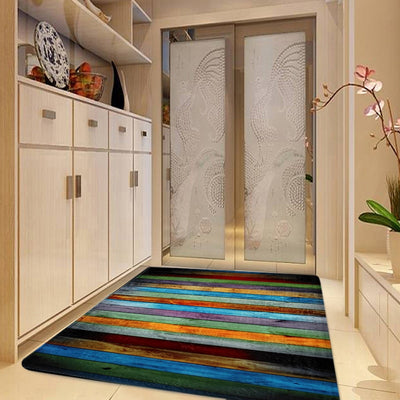 Flannel Entrance Rug Strong Water Absorb Decorative Carpet