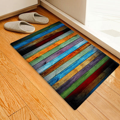 Flannel Entrance Rug Strong Water Absorb Decorative Carpet