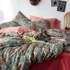 Garden Flower Duvet Cover Set with Zipper Closure Soft Cotton