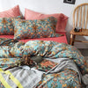 Garden Flower Duvet Cover Set with Zipper Closure Soft Cotton