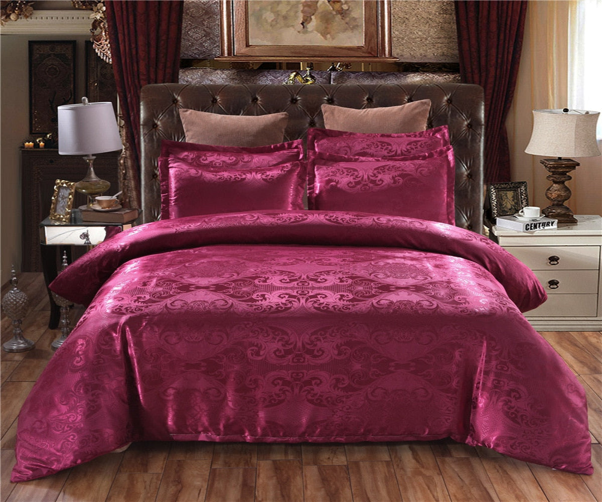 Luxury Bedding Satin Jacquard 3pcs Duvet Cover Set | Anna's Linens