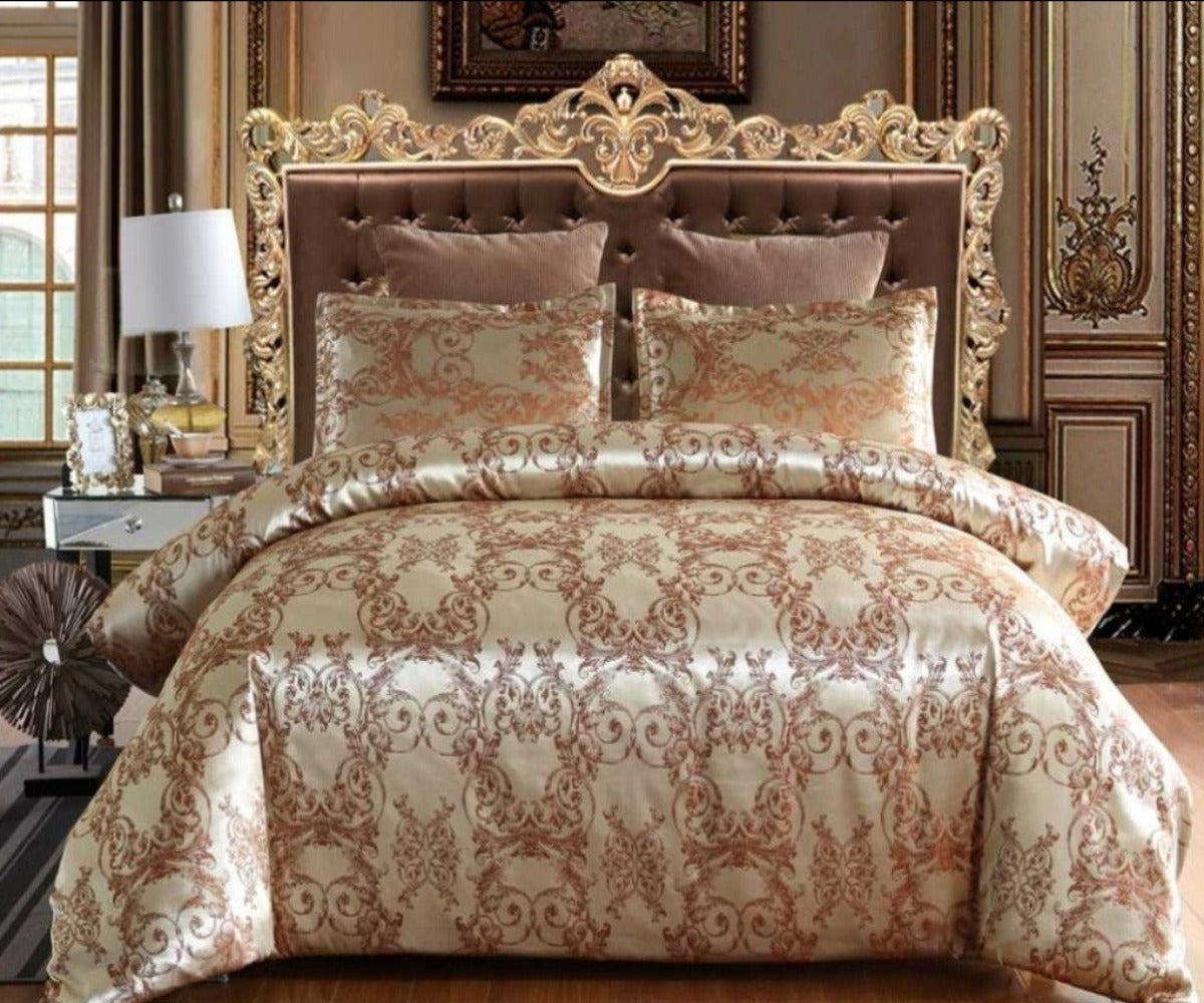 Luxury Bedding Satin Jacquard 3pcs Duvet Cover Set | Anna's Linens