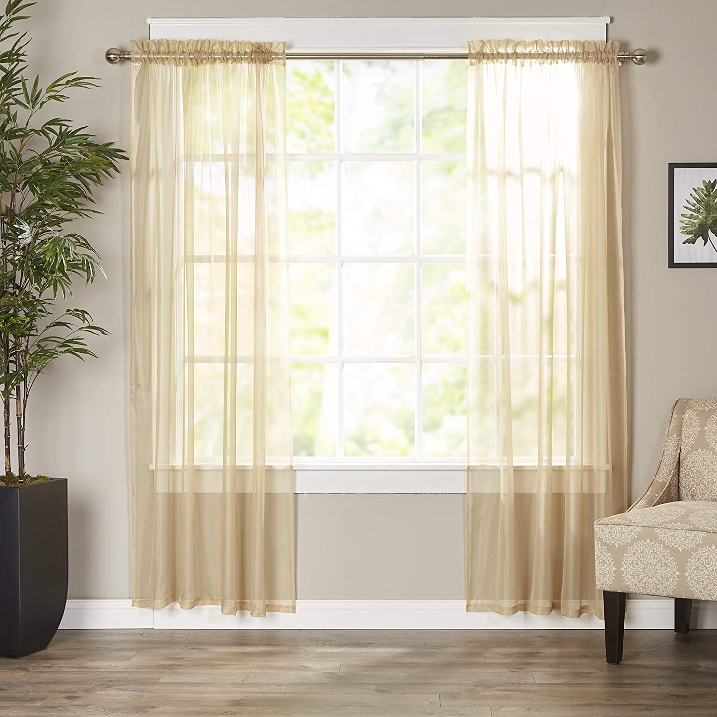 Luxury Sheer Curtains Window Treatment Panels with Rod Pocket - Anna's Linens