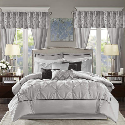 Master Bedroom 24 Piece Room-in-a-Bag Bedding Faux Silk Comforter Set - Anna's Linens Store