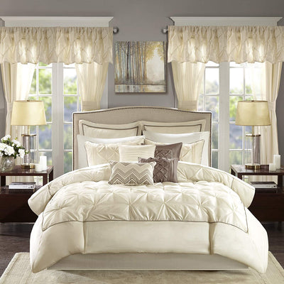 Master Bedroom 24 Piece Room-in-a-Bag Bedding Faux Silk Comforter Set - Anna's Linens Store