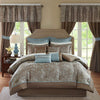 Master Bedroom in a Bag 24 Pcs Faux Silk Comforter Jacquard Set