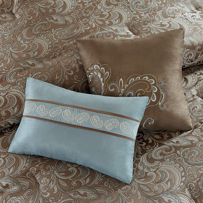 Master Bedroom in a Bag 24 Pcs Faux Silk Comforter Jacquard Set